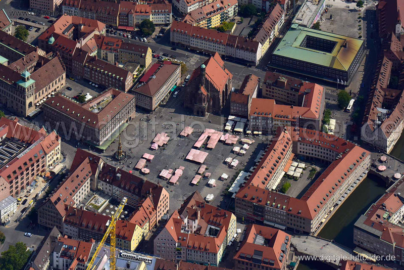 Luftaufnahme Hauptmarkt in Nürnberg | Mittelfranken, Bayern