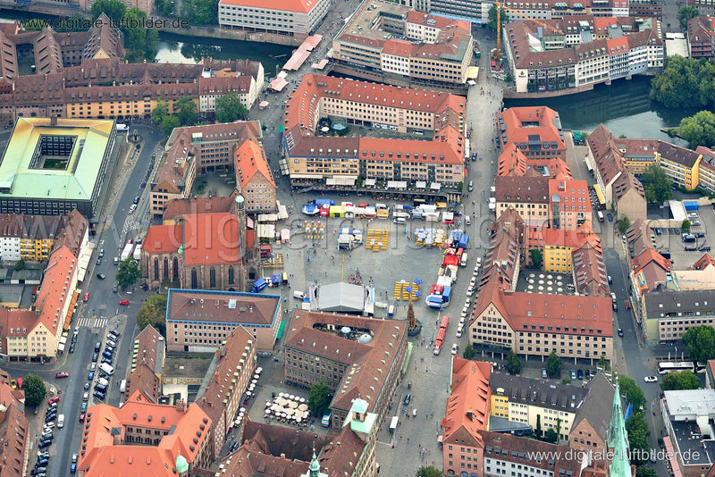 Luftaufnahme Hauptmarkt in Nürnberg | Mittelfranken, Bayern
