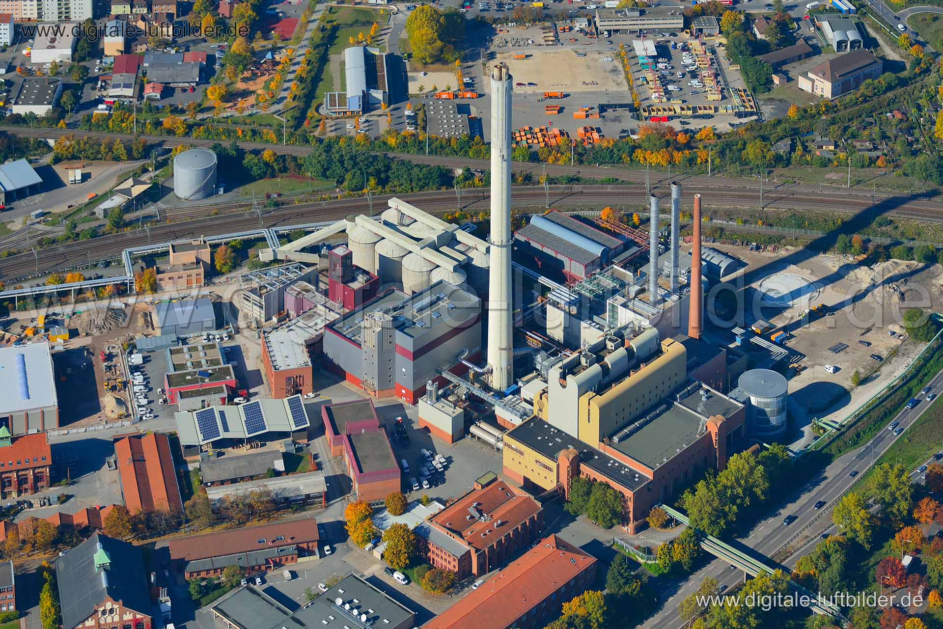 Luftaufnahme Heizkraftwerk in Nürnberg | Mittelfranken, Bayern