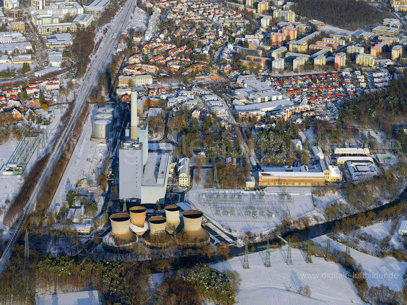 Luftaufnahme Heizkraftwerk Franken 1 in Nürnberg | Mittelfranken, Bayern