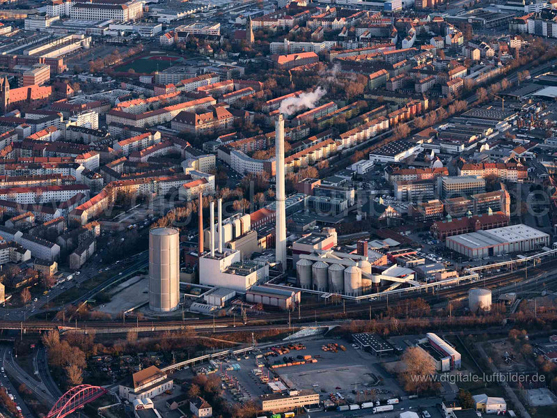 Luftaufnahme Heizkraftwerk Sandreuth in Nürnberg | Mittelfranken, Bayern