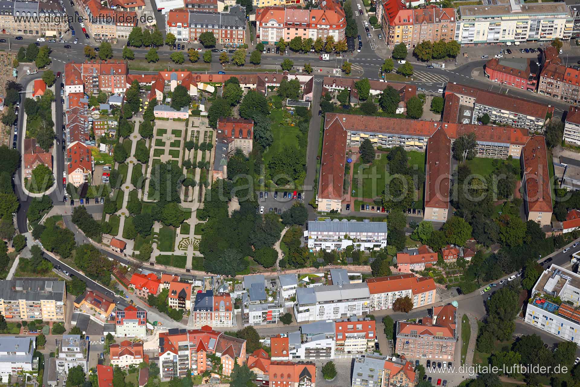 Luftaufnahme Hesperidengärten in Nürnberg | Mittelfranken, Bayern