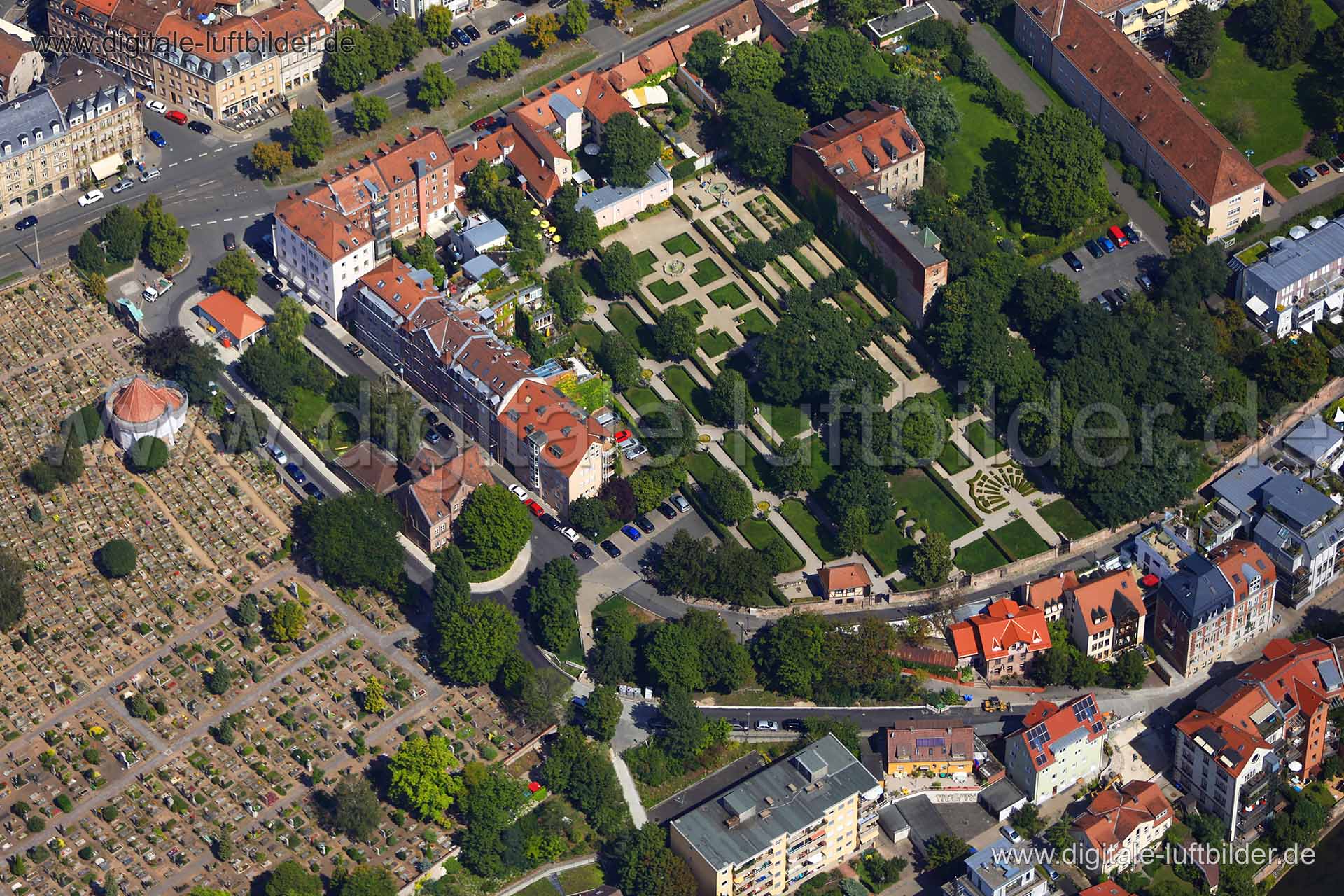 Luftaufnahme Hesperidengärten in Nürnberg | Mittelfranken, Bayern