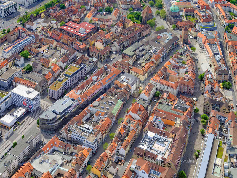Luftaufnahme Innenstadt in Nürnberg | Mittelfranken, Bayern