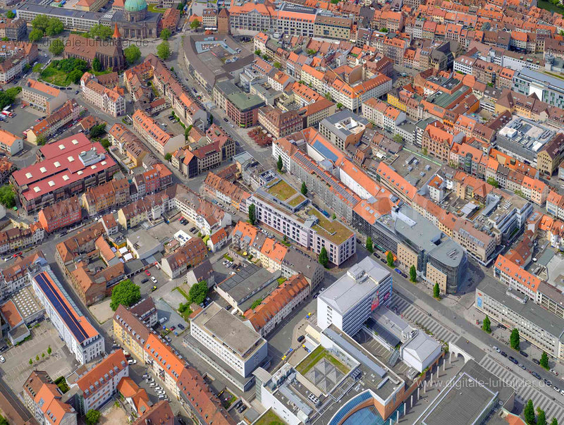 Luftaufnahme Innenstadt in Nürnberg | Mittelfranken, Bayern