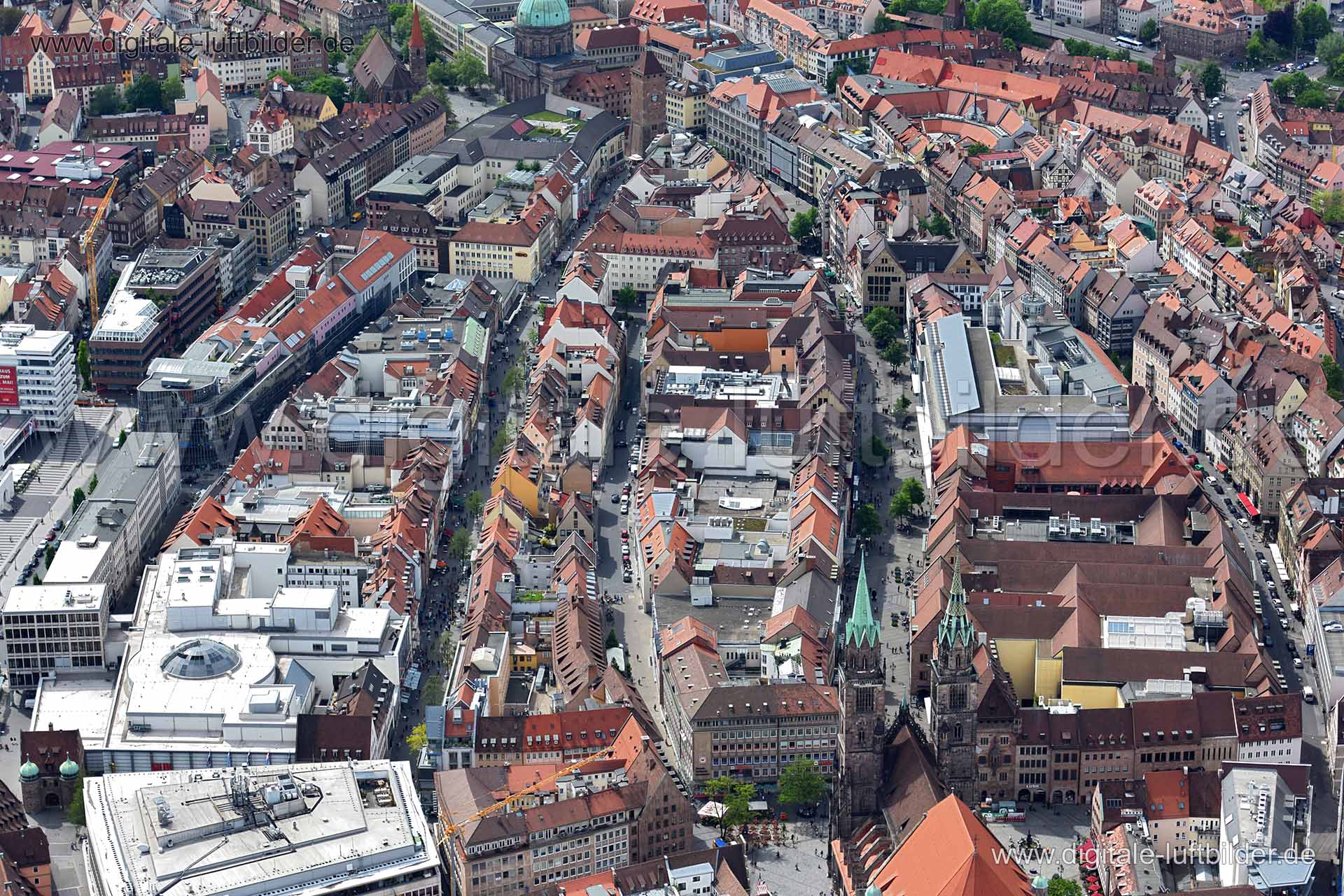 Luftaufnahme Innenstadt in Nürnberg | Mittelfranken, Bayern