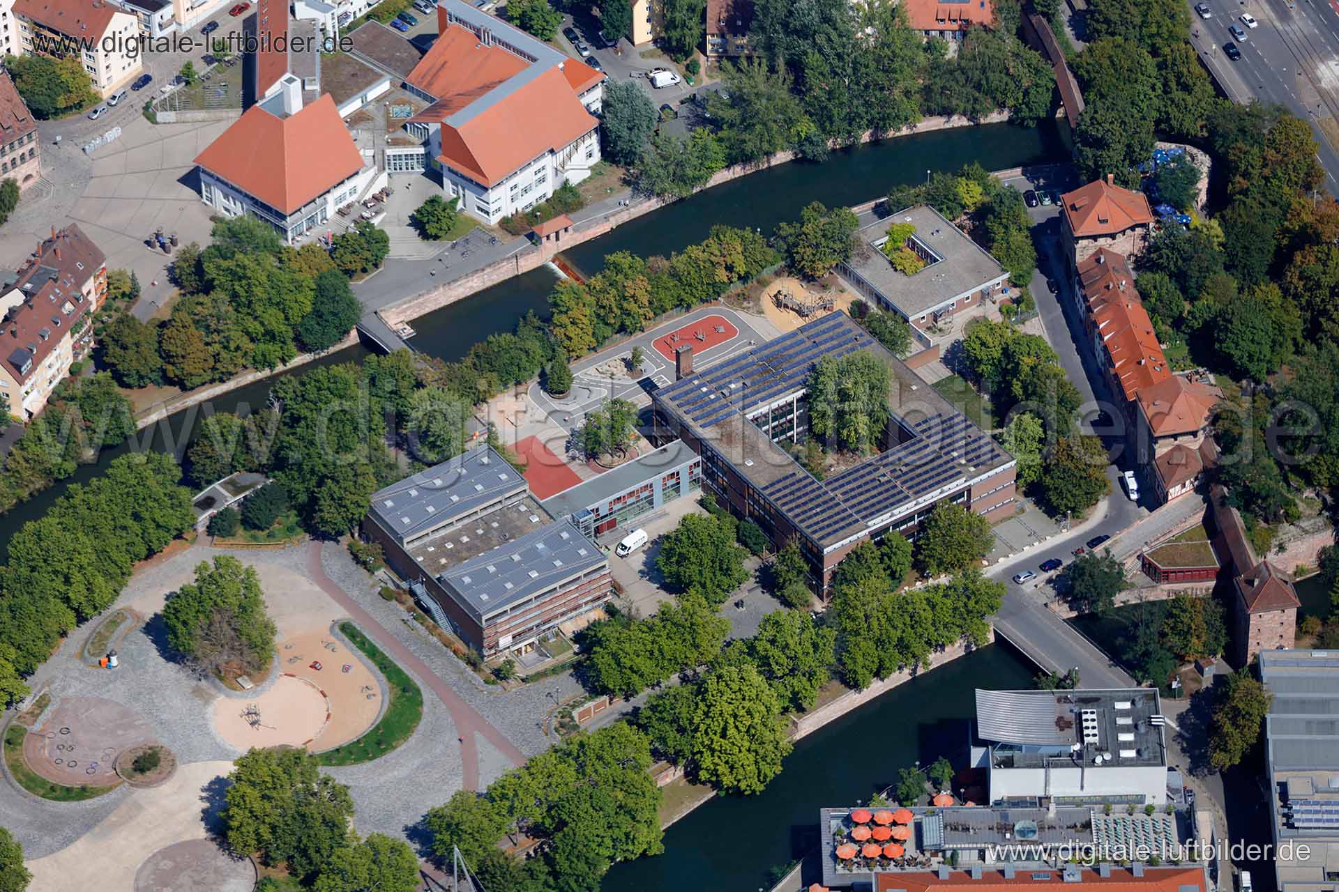 Luftaufnahme Insel Schütt in Nürnberg | Mittelfranken, Bayern