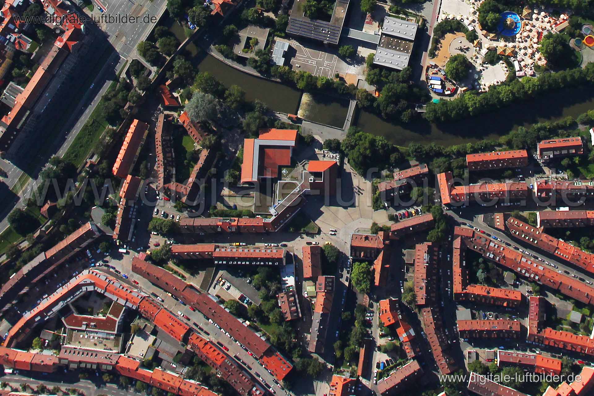 Luftaufnahme Insel Schütt in Nürnberg | Mittelfranken, Bayern