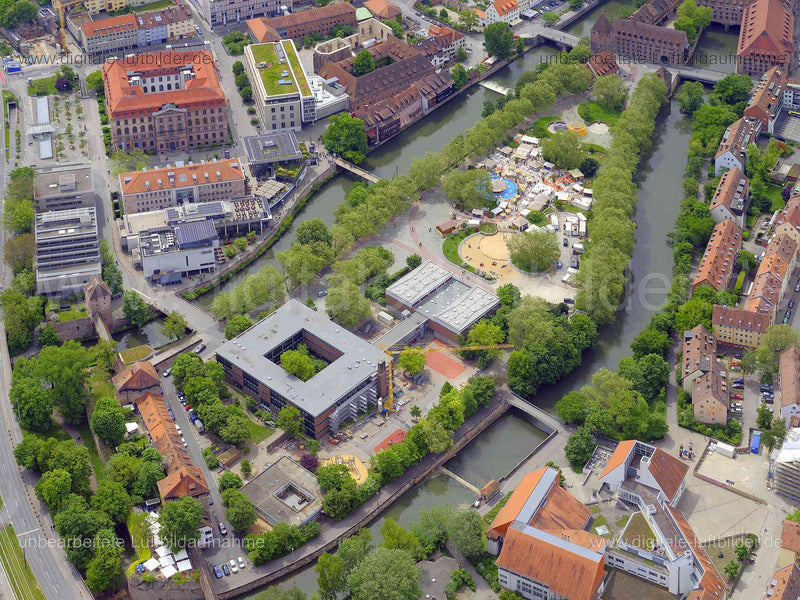 Luftaufnahme Insel Schütt in Nürnberg | Mittelfranken, Bayern