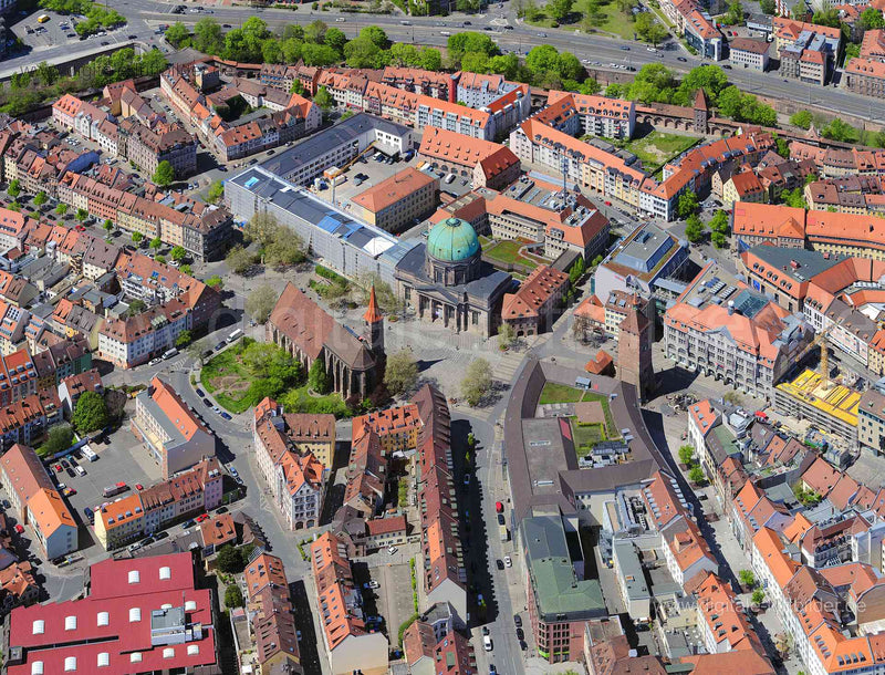 Luftaufnahme Jakobsplatz in Nürnberg | Mittelfranken, Bayern
