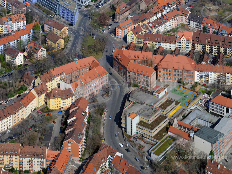 Luftaufnahme Grundschule Paniersplatz in Nürnberg | Mittelfranken, Bayern