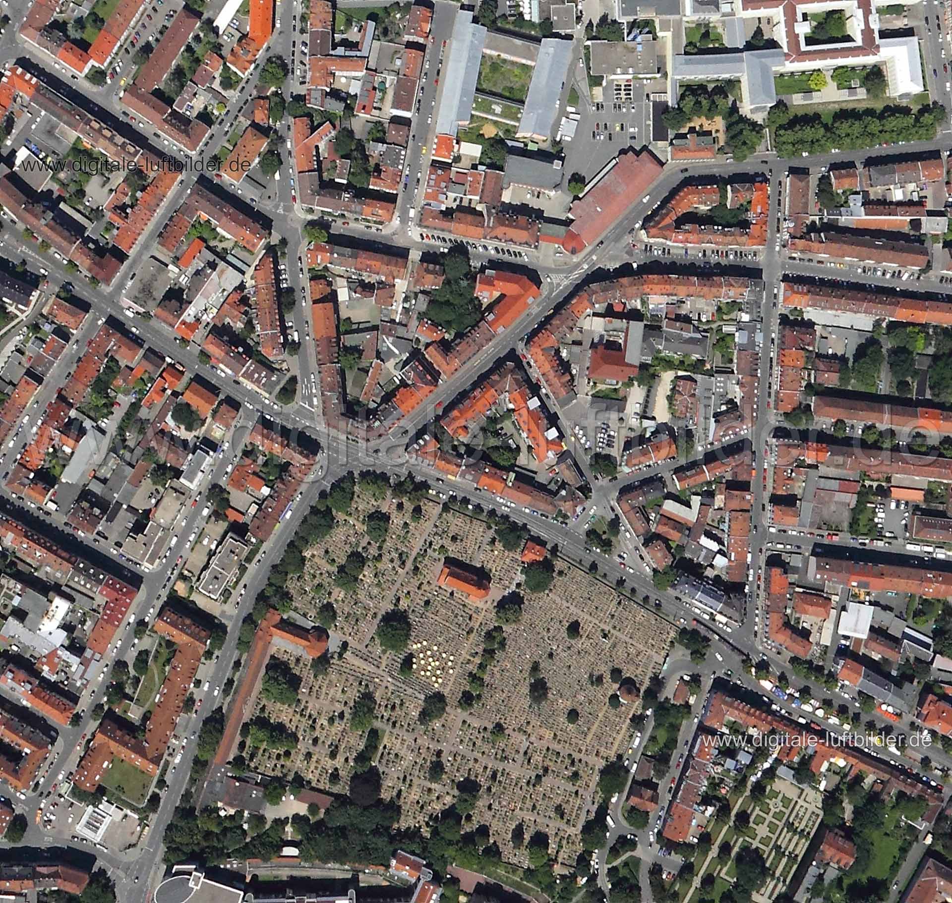 Luftaufnahme Johannisfriedhof in Nürnberg | Mittelfranken, Bayern