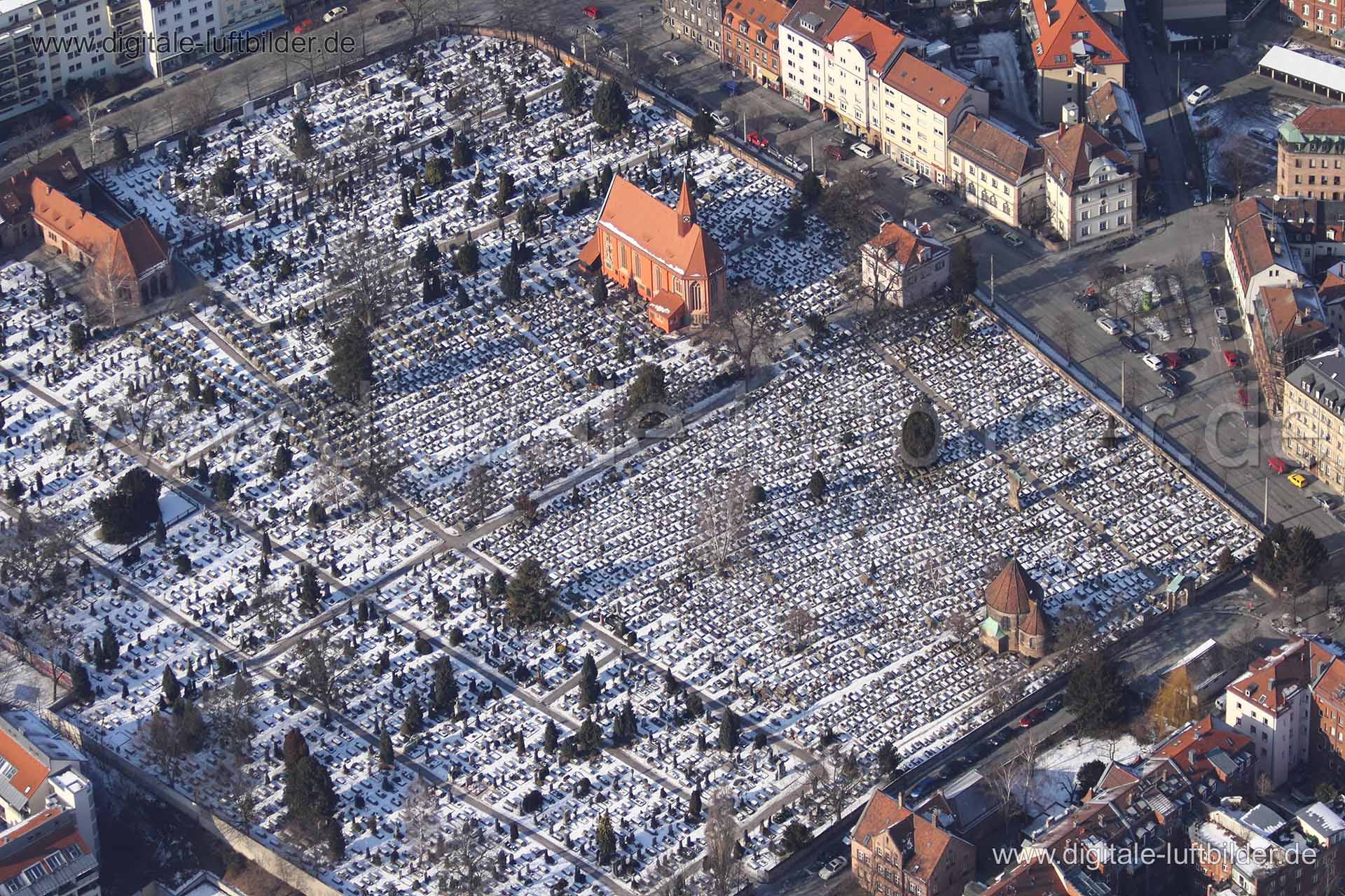 Luftaufnahme Johannisfriedhof in Nürnberg | Mittelfranken, Bayern