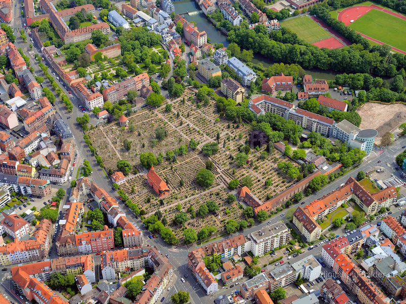 Luftaufnahme Johannisfriedhof in Nürnberg | Mittelfranken, Bayern