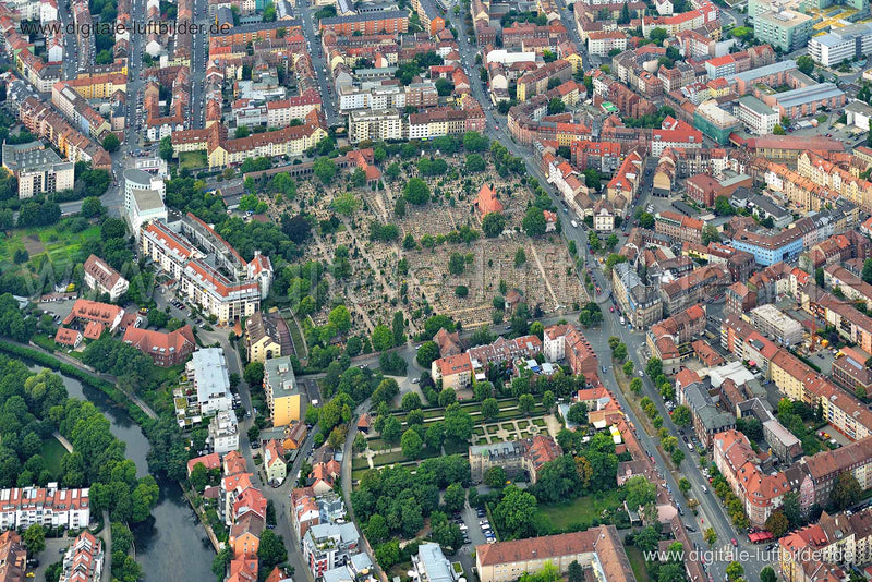 Luftaufnahme Johannisfriedhof in Nürnberg | Mittelfranken, Bayern