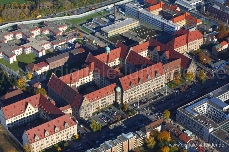 Luftaufnahme Justizpalast in Nürnberg | Mittelfranken, Bayern