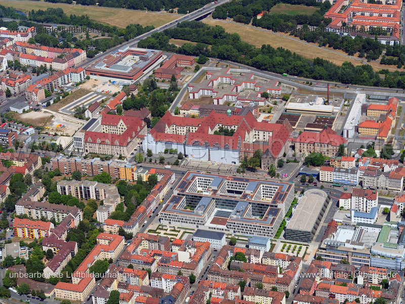 Luftaufnahme Justizpalast in Nürnberg | Mittelfranken, Bayern