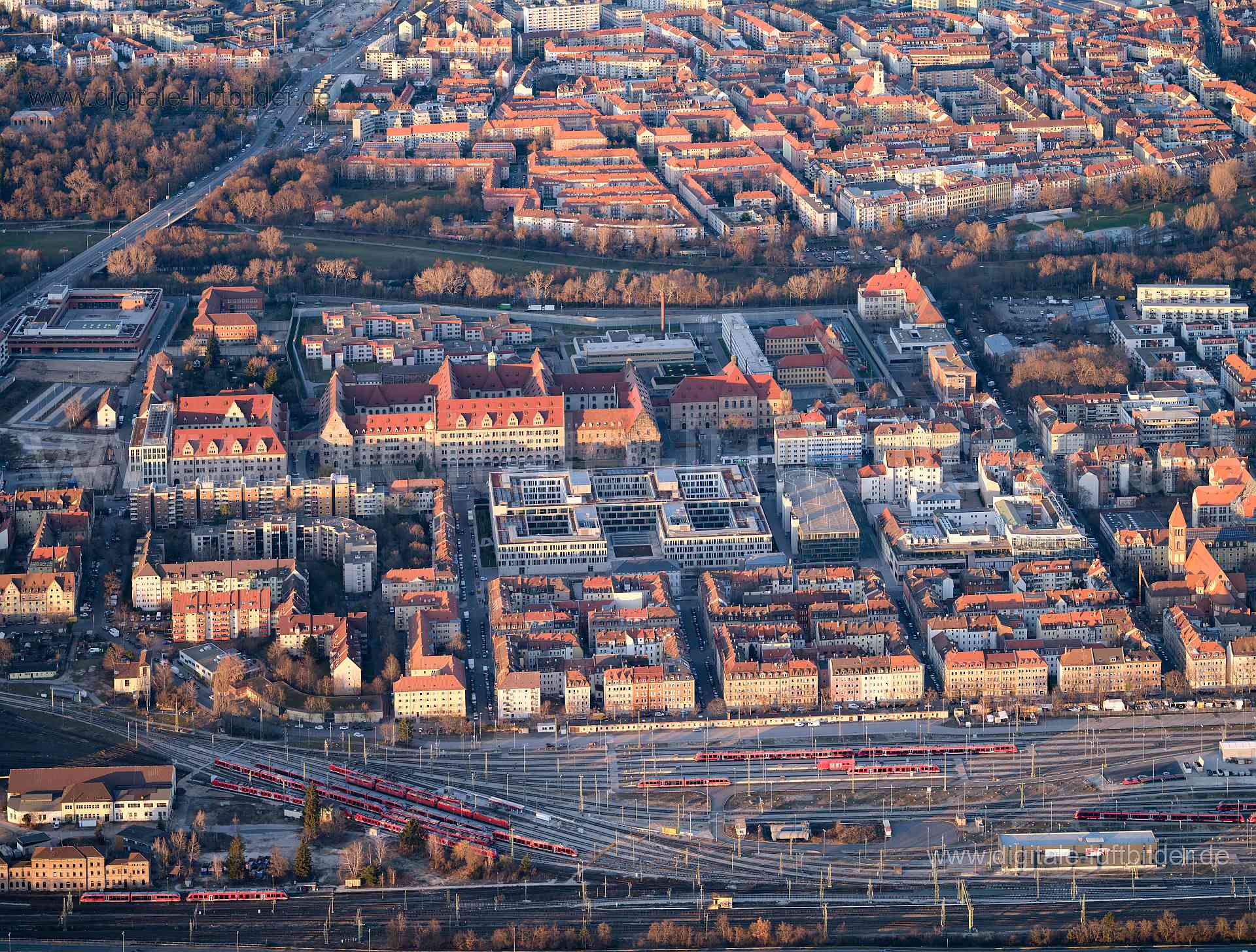 Luftaufnahme Justizpalast in Nürnberg | Mittelfranken, Bayern