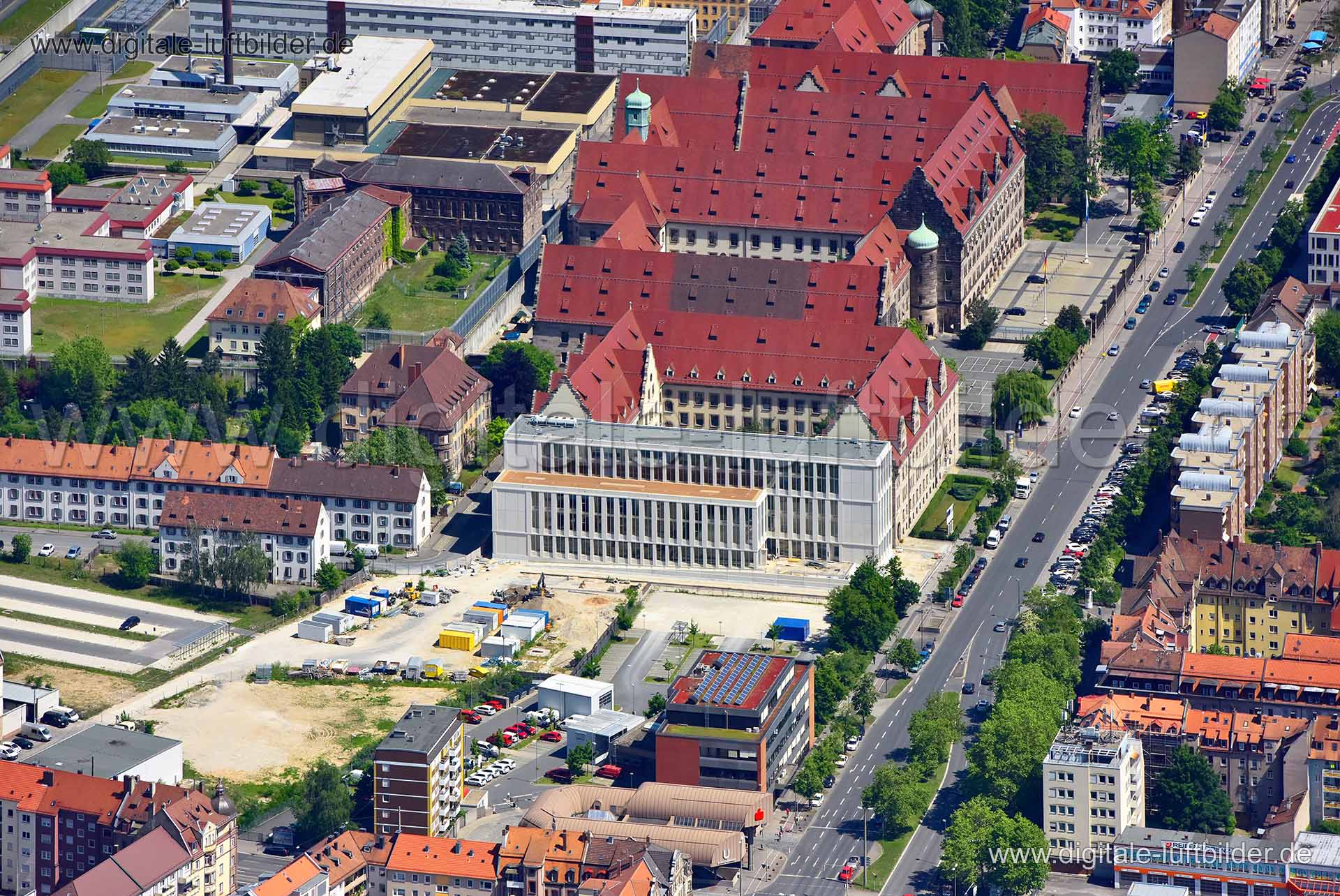 Luftaufnahme Justizpalast in Nürnberg | Mittelfranken, Bayern