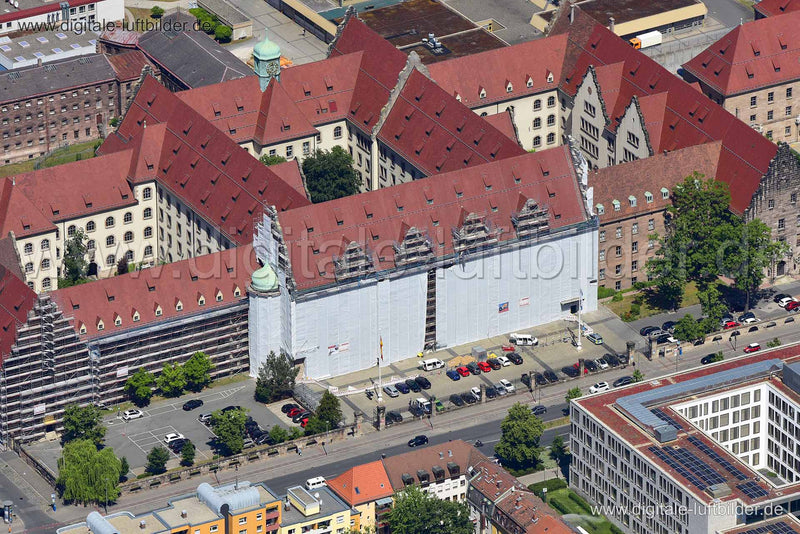 Luftaufnahme Justizpalast in Nürnberg | Mittelfranken, Bayern