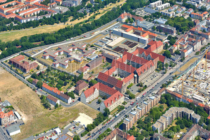 Luftaufnahme Justizpalast & JVA in Nürnberg | Mittelfranken, Bayern