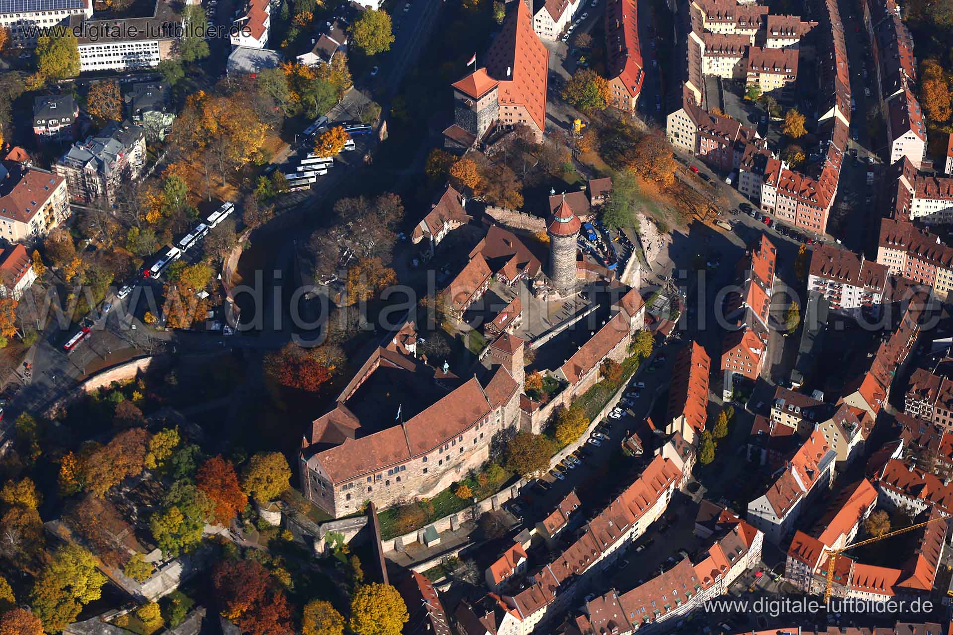 Luftaufnahme Kaiserburg in Nürnberg | Mittelfranken, Bayern