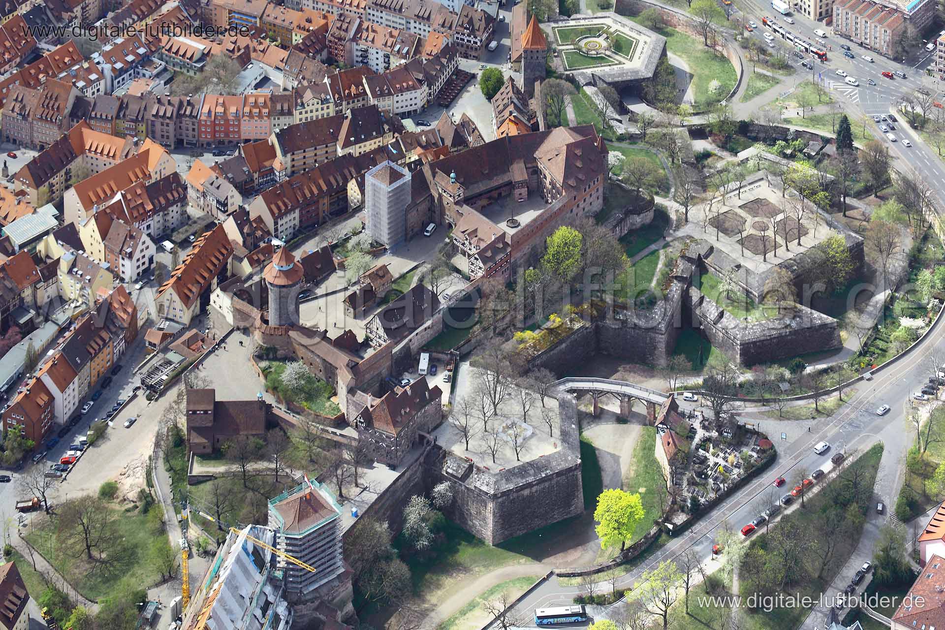 Luftaufnahme Kaiserburg in Nürnberg | Mittelfranken, Bayern