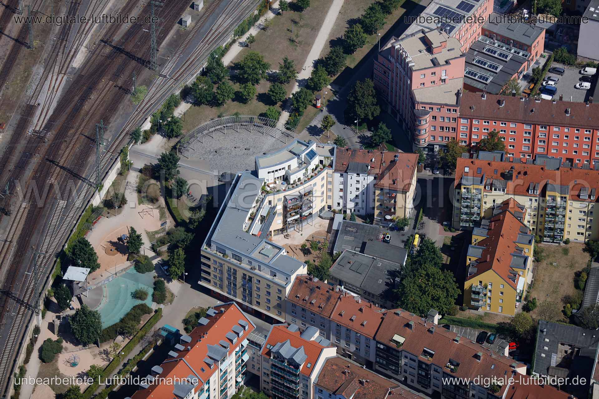 Luftaufnahme Karl-Bröger-Platz in Nürnberg | Mittelfranken, Bayern