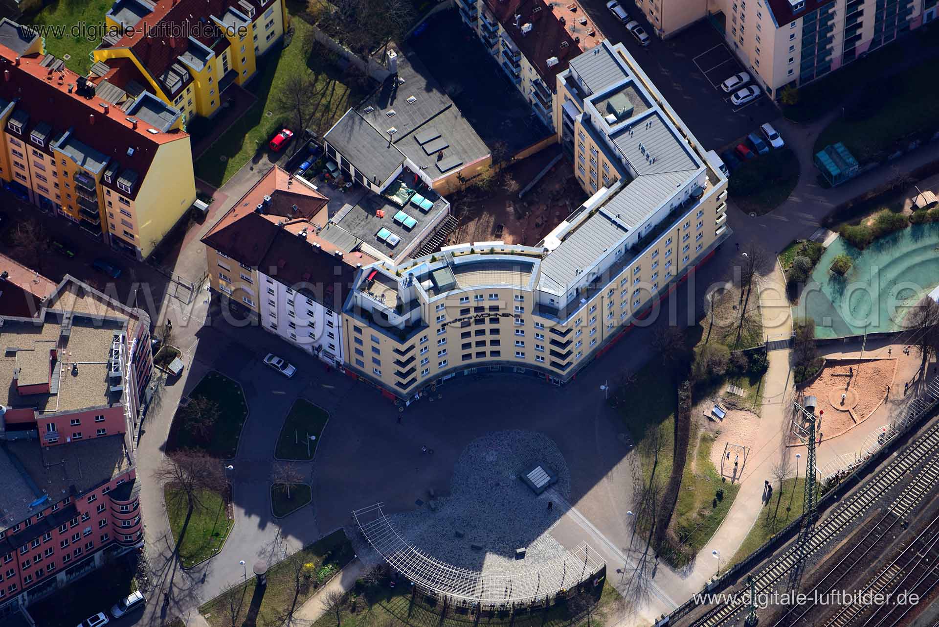 Luftaufnahme Karl-Bröger-Platz in Nürnberg | Mittelfranken, Bayern