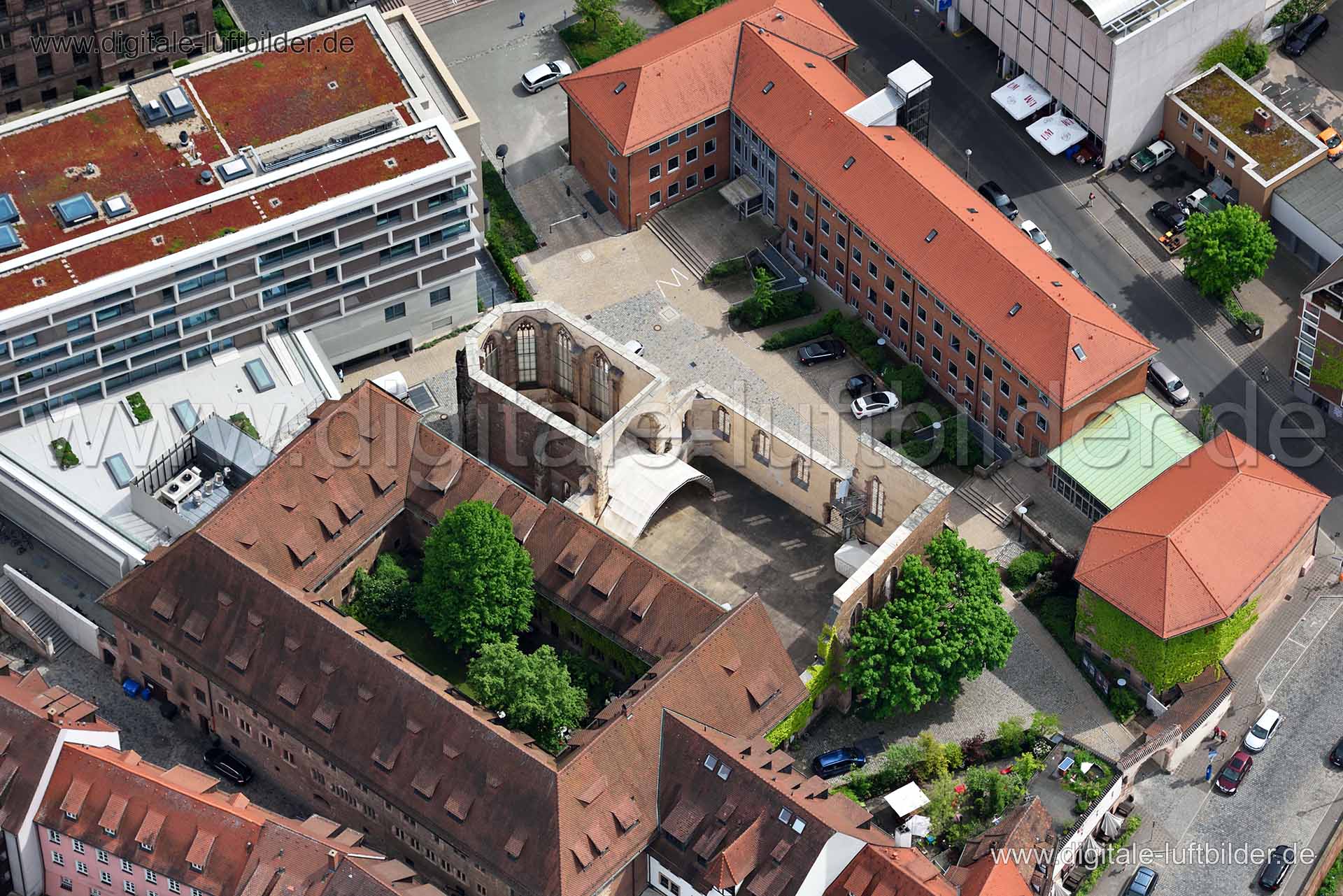 Luftaufnahme Katharinenruine in Nürnberg | Mittelfranken, Bayern