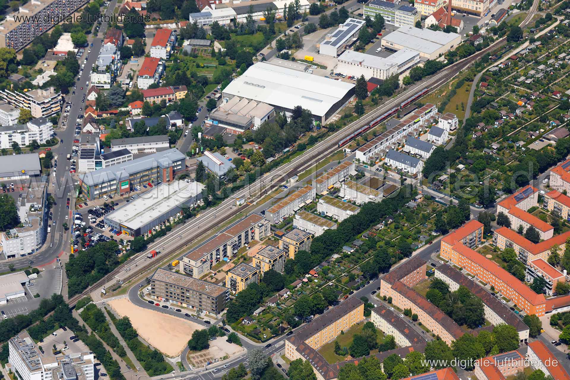 Luftaufnahme Kieslingstraße - Nordostbahnhof in Nürnberg | Mittelfranken, Bayern