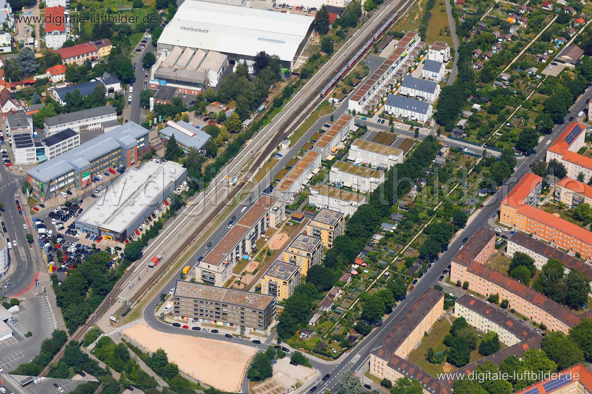 Luftaufnahme Kieslingstraße - Nordostbahnhof in Nürnberg | Mittelfranken, Bayern