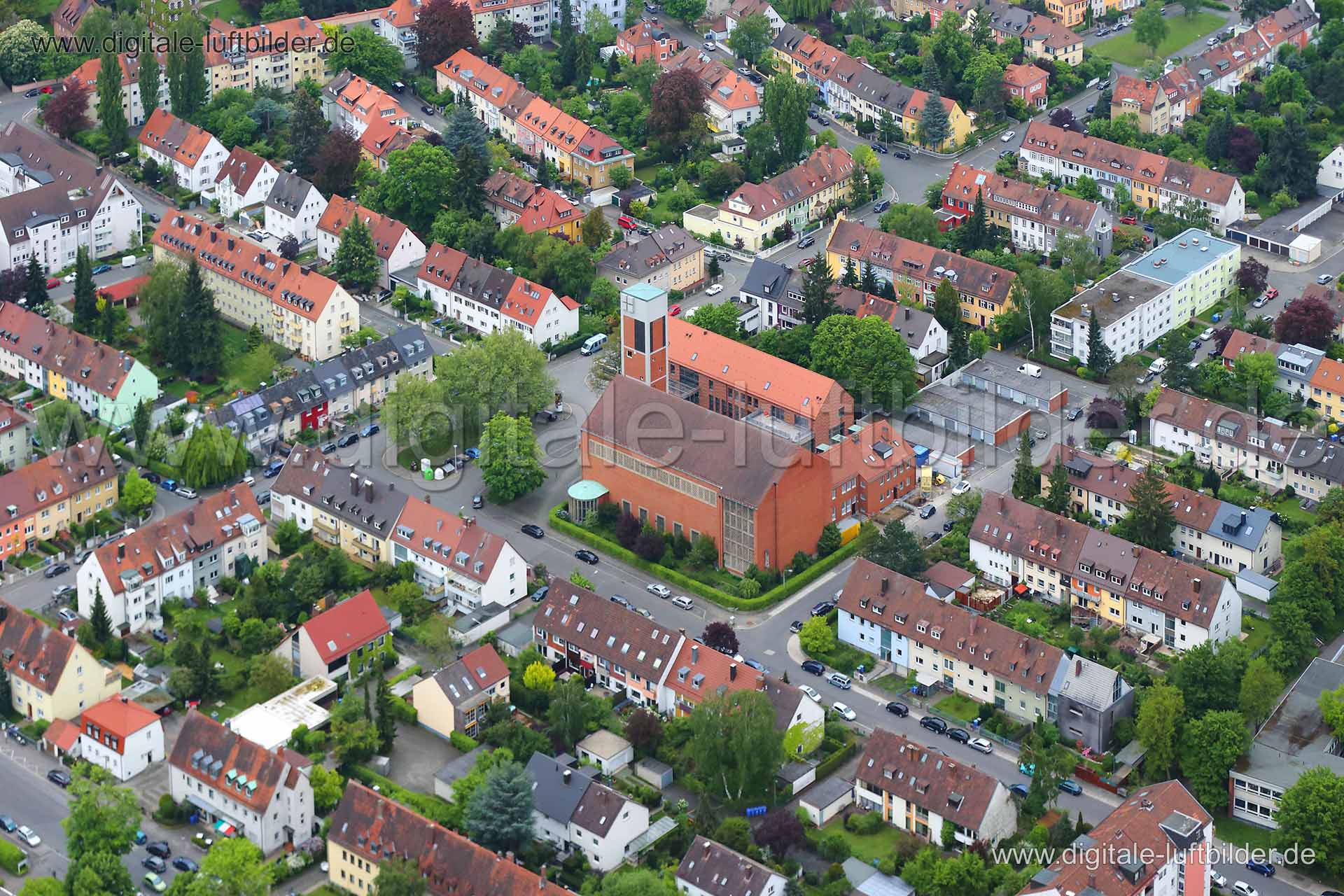 Luftaufnahme Kirche Allerheiligen in Nürnberg | Mittelfranken, Bayern