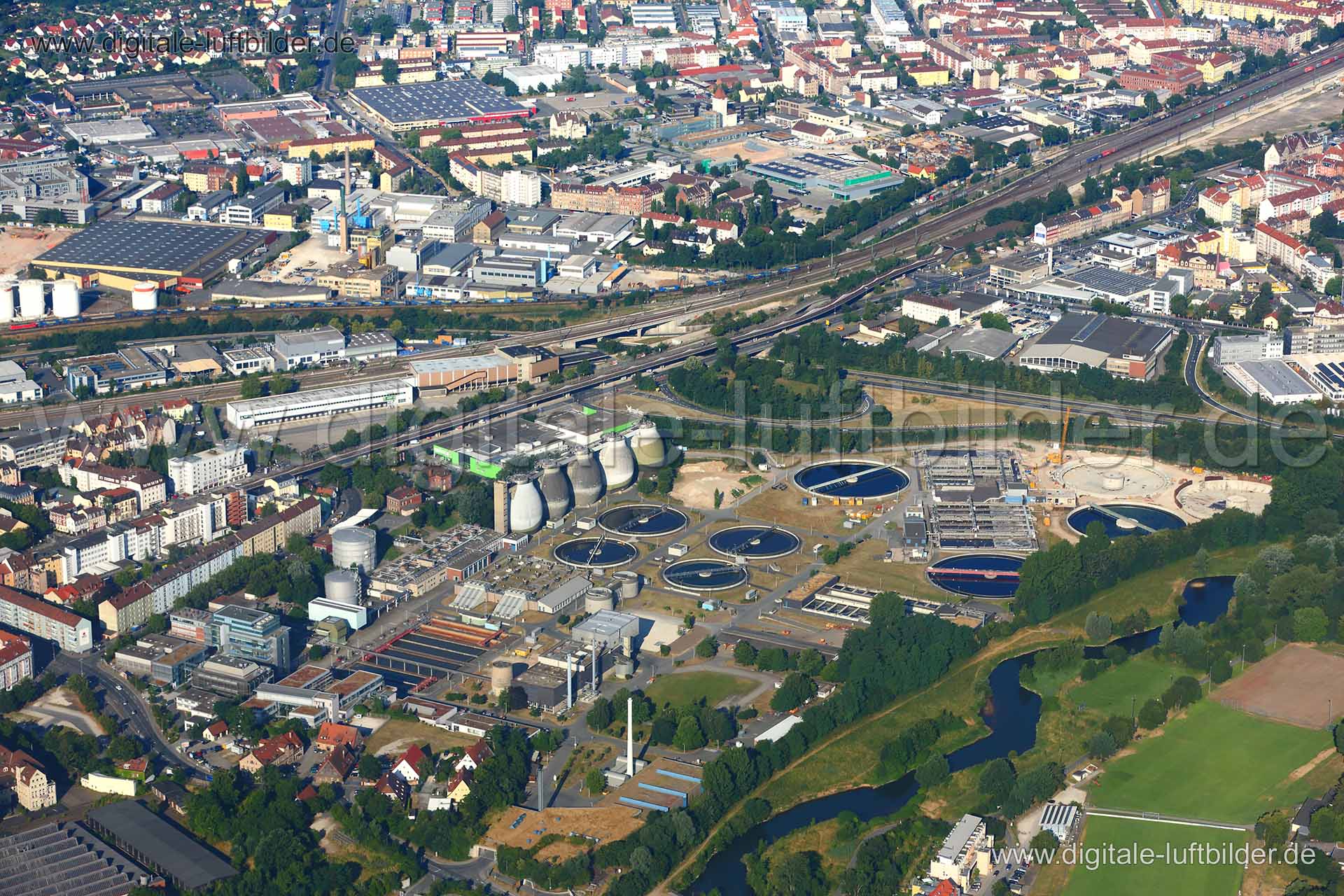 Luftaufnahme Klärwerk in Nürnberg | Mittelfranken, Bayern