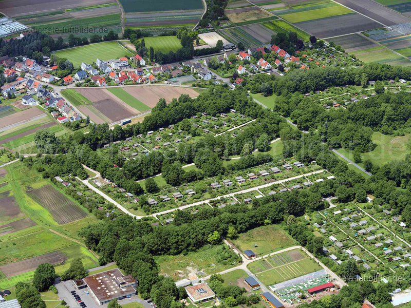 Luftaufnahme Kleingartenanlage am Marienbergpark in Nürnberg | Mittelfranken, Bayern