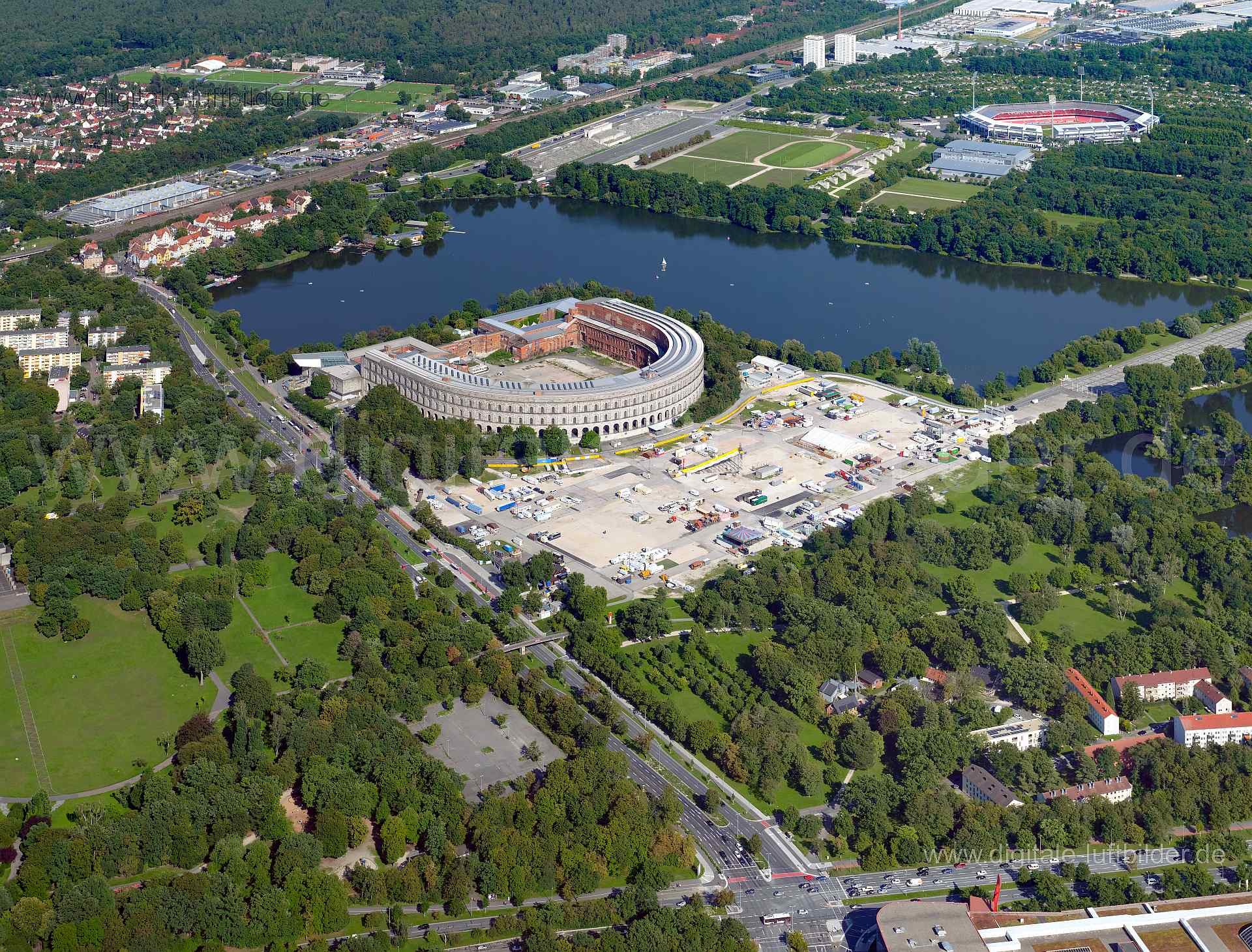 Luftaufnahme Kongresshalle in Nürnberg | Mittelfranken, Bayern