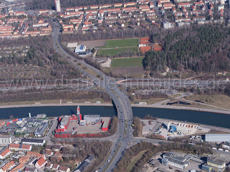 Luftaufnahme Kreuz Nürnberg-Hafen in Nürnberg | Mittelfranken, Bayern