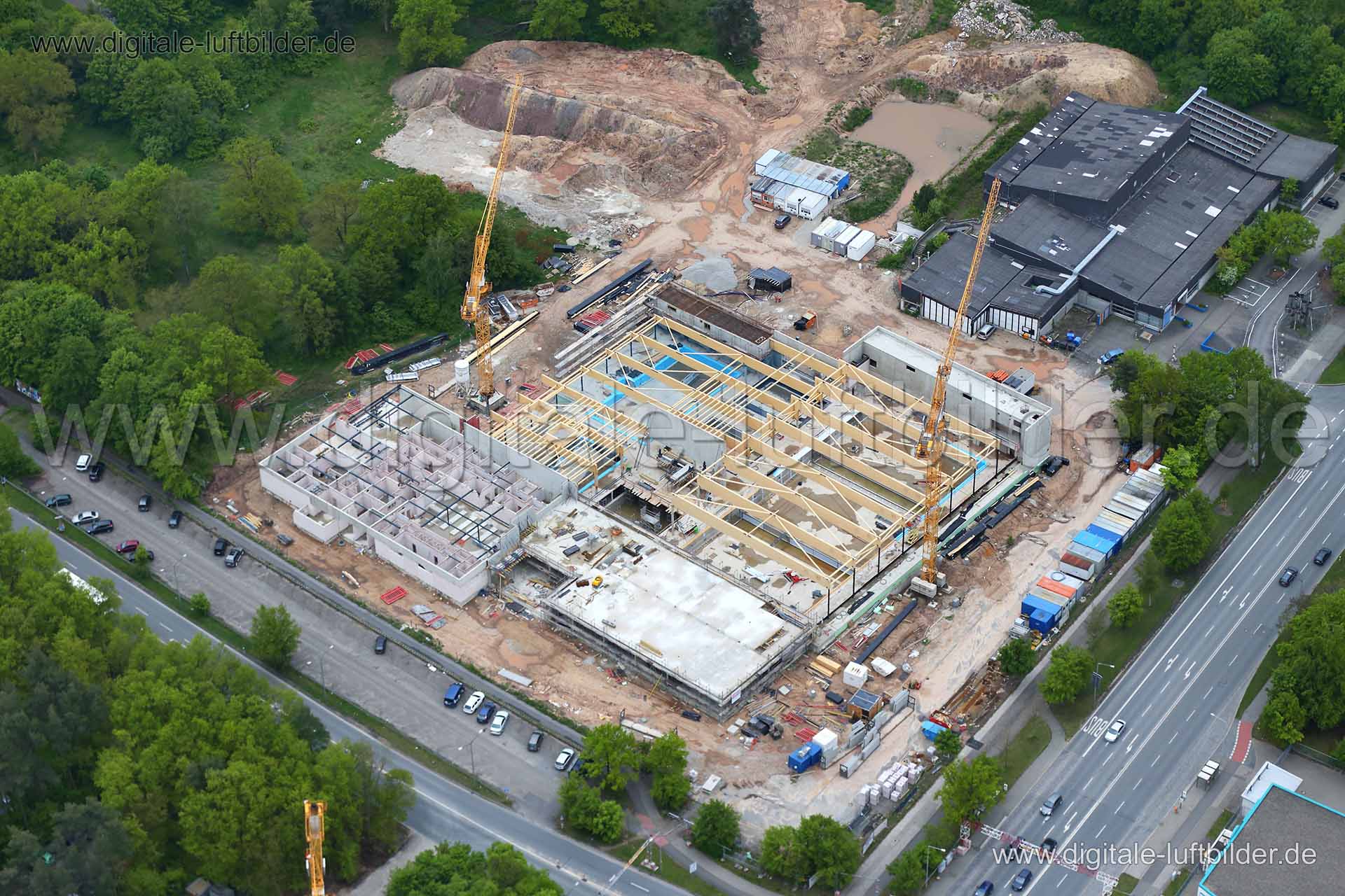 Luftaufnahme Langwasserbad Neubau in Nürnberg | Mittelfranken, Bayern