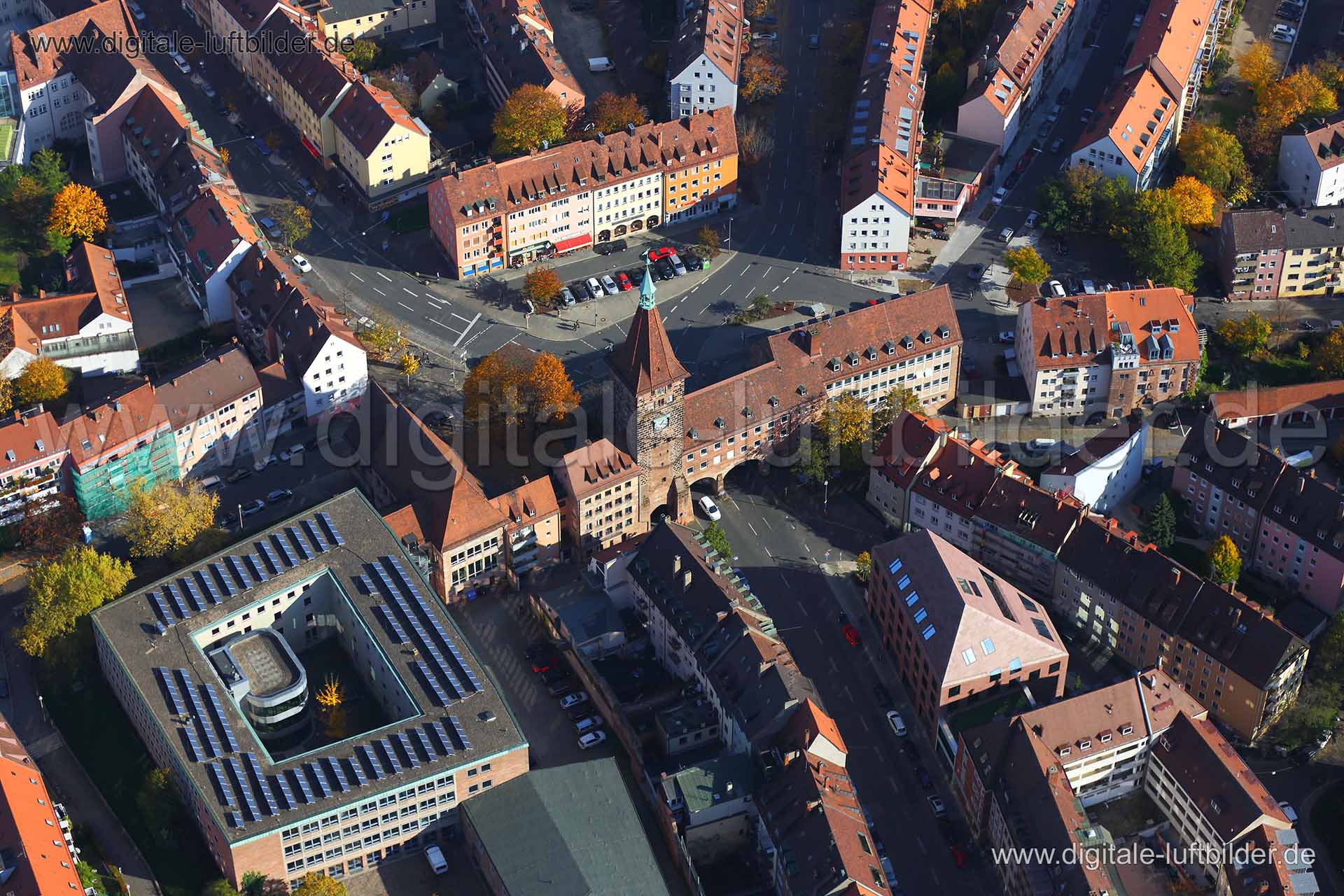 Luftaufnahme Laufer Schlagturm in Nürnberg | Mittelfranken, Bayern