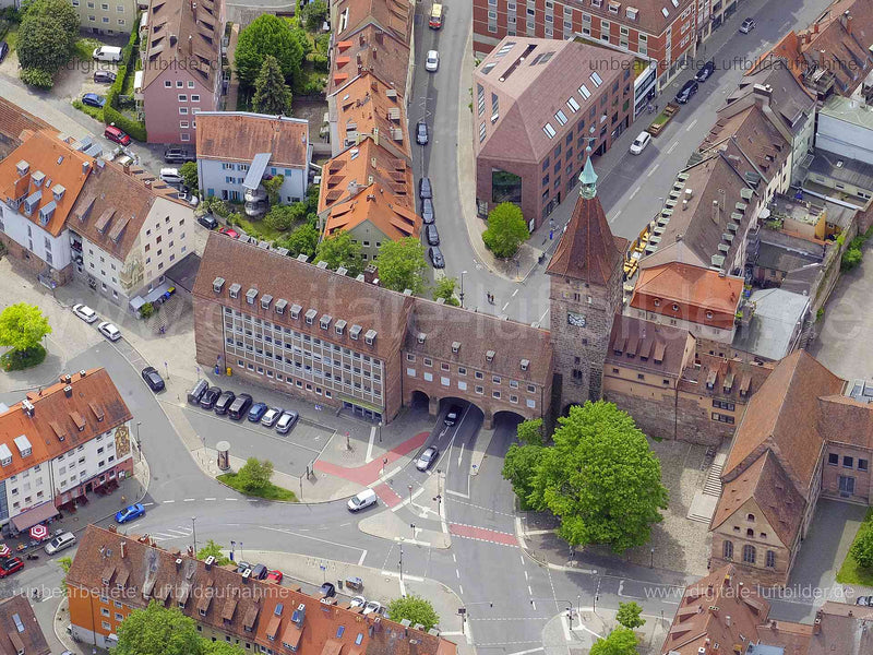 Luftbild - Laufer Schlagturm, Ort: Nürnberg, Tags: Laufer Schlagturm, Altstadt, , Am Laufer Schlagturm, Beckschlagergasse,...
