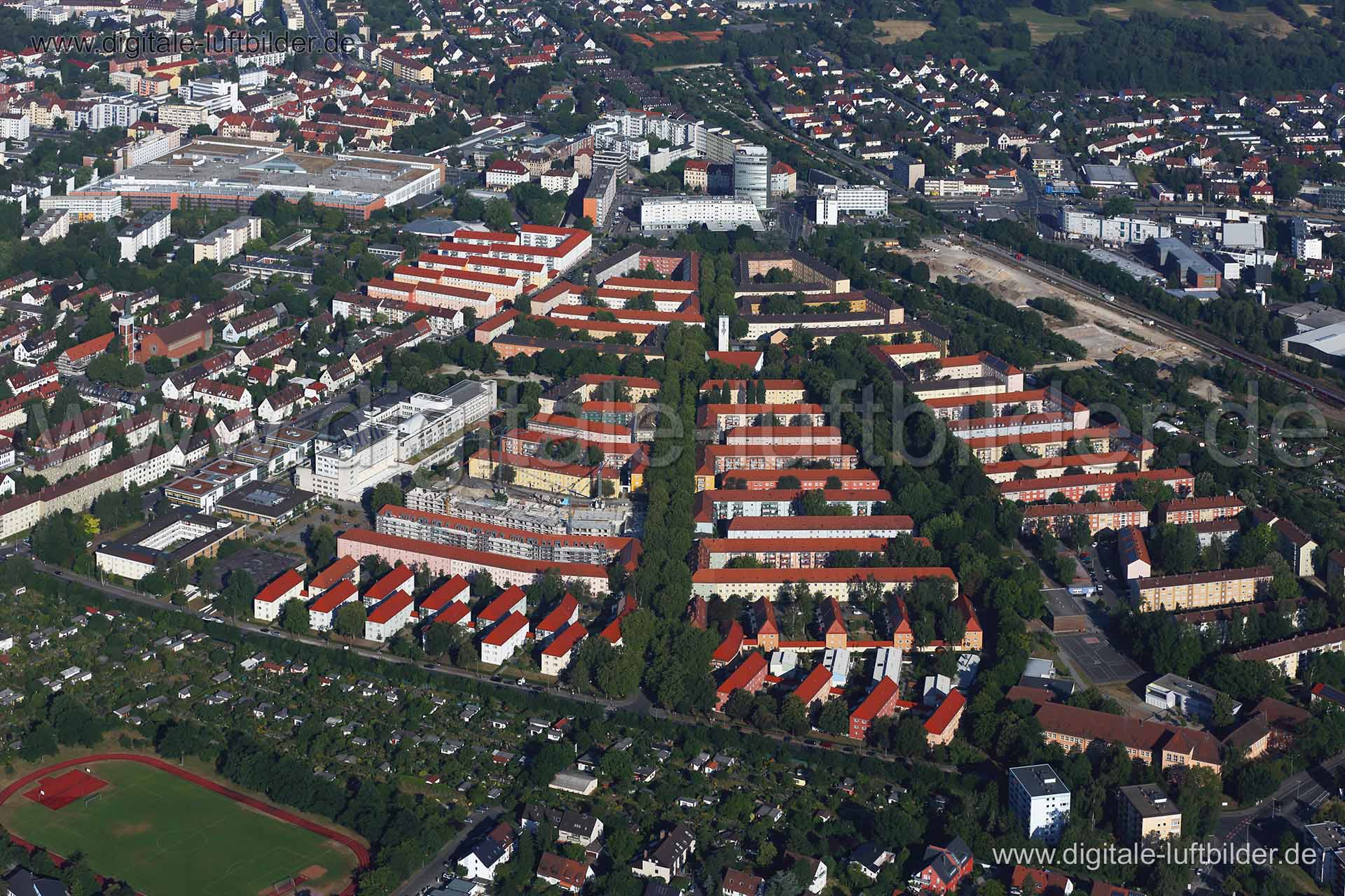 Luftaufnahme Leipziger Platz in Nürnberg | Mittelfranken, Bayern