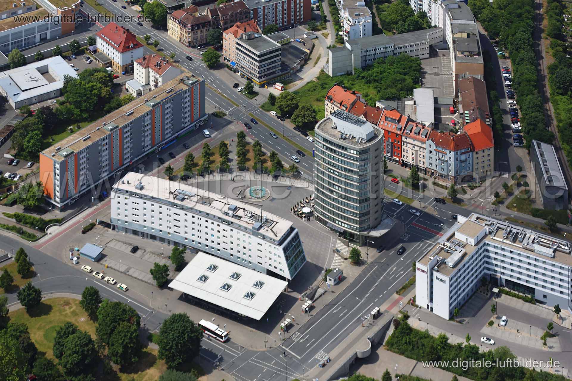 Luftaufnahme Leipziger Platz in Nürnberg | Mittelfranken, Bayern