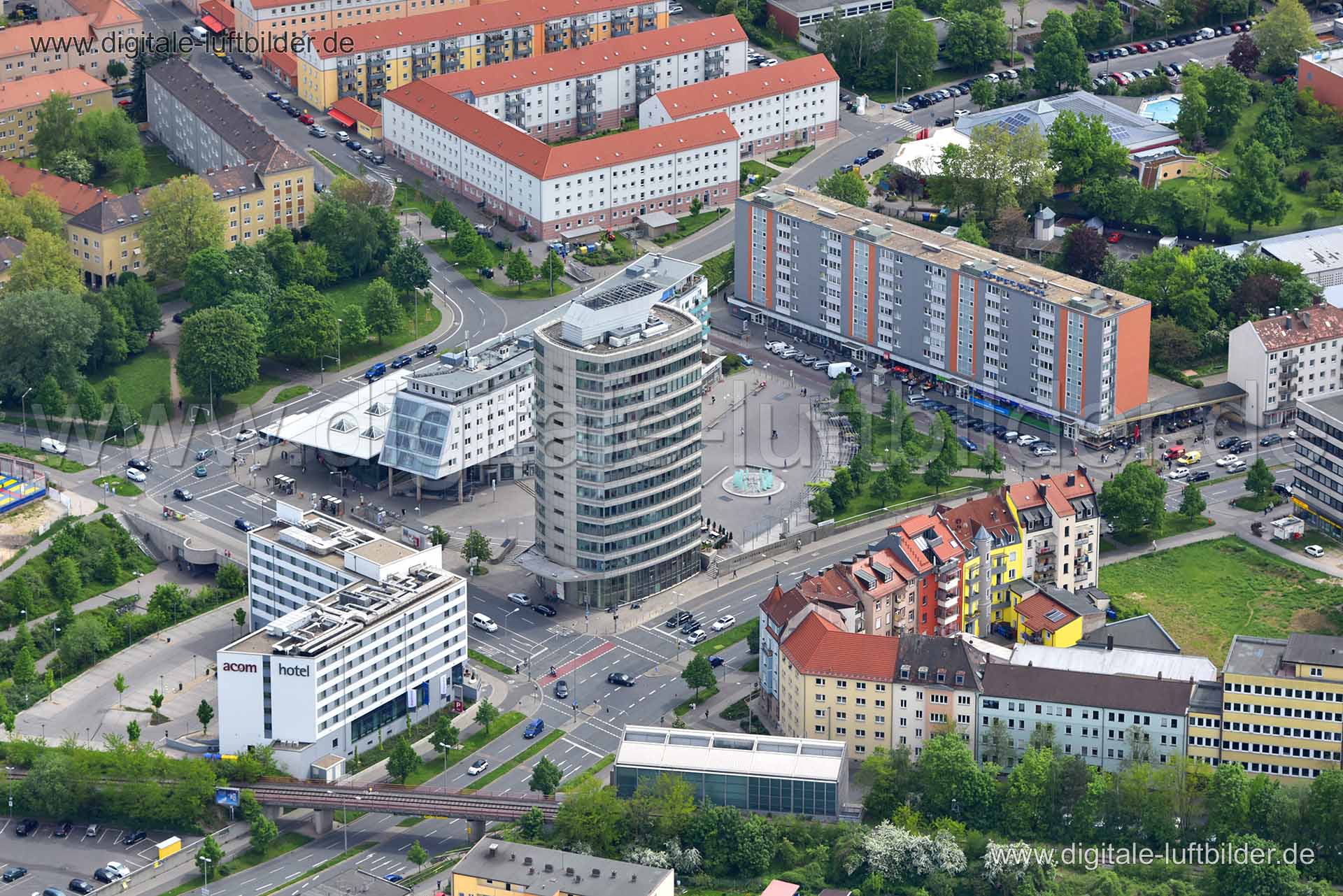 Luftaufnahme Leipziger Platz in Nürnberg | Mittelfranken, Bayern