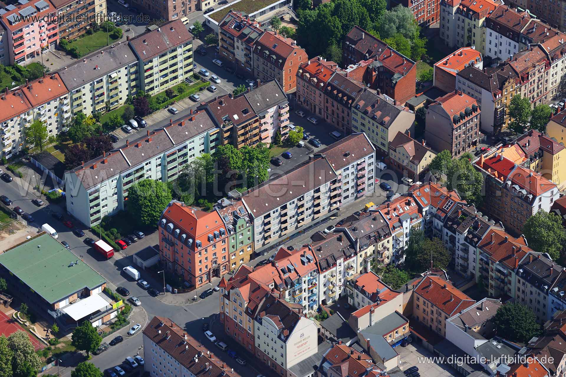 Luftaufnahme Leopoldstraße in Nürnberg | Mittelfranken, Bayern