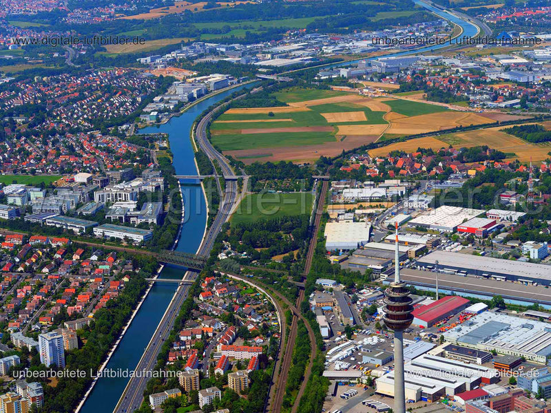 Luftaufnahme Main-Donau-Kanal in Nürnberg | Mittelfranken, Bayern