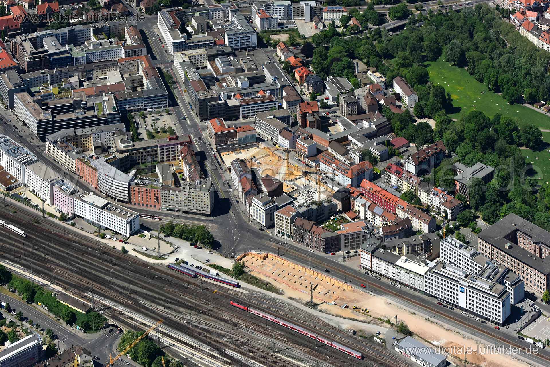 Luftaufnahme Marienstraße Baustelle in Nürnberg | Mittelfranken, Bayern