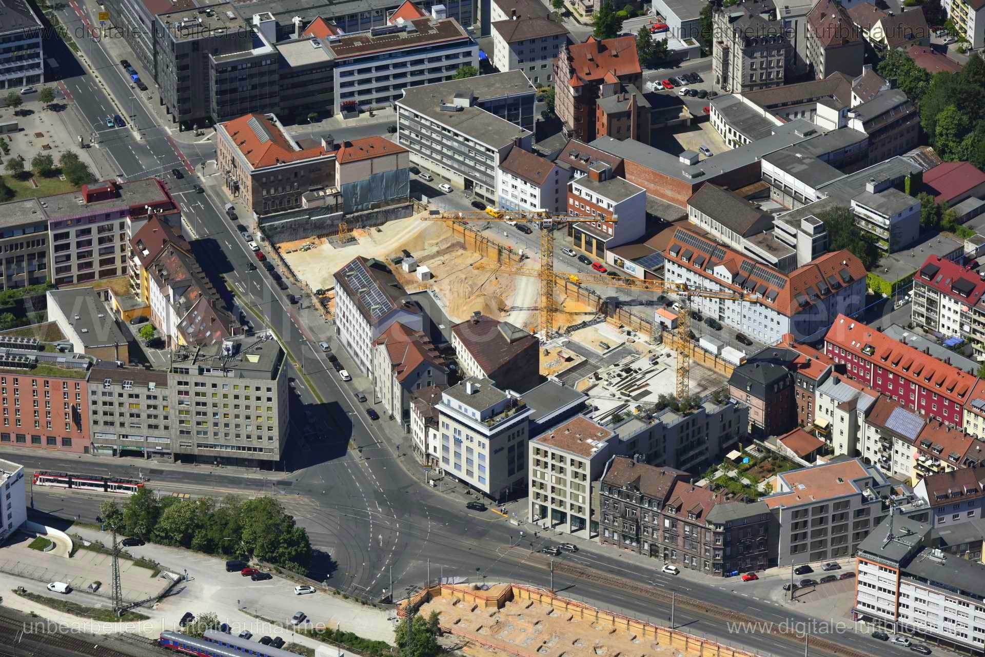 Luftaufnahme Marienstraße Baustelle in Nürnberg | Mittelfranken, Bayern