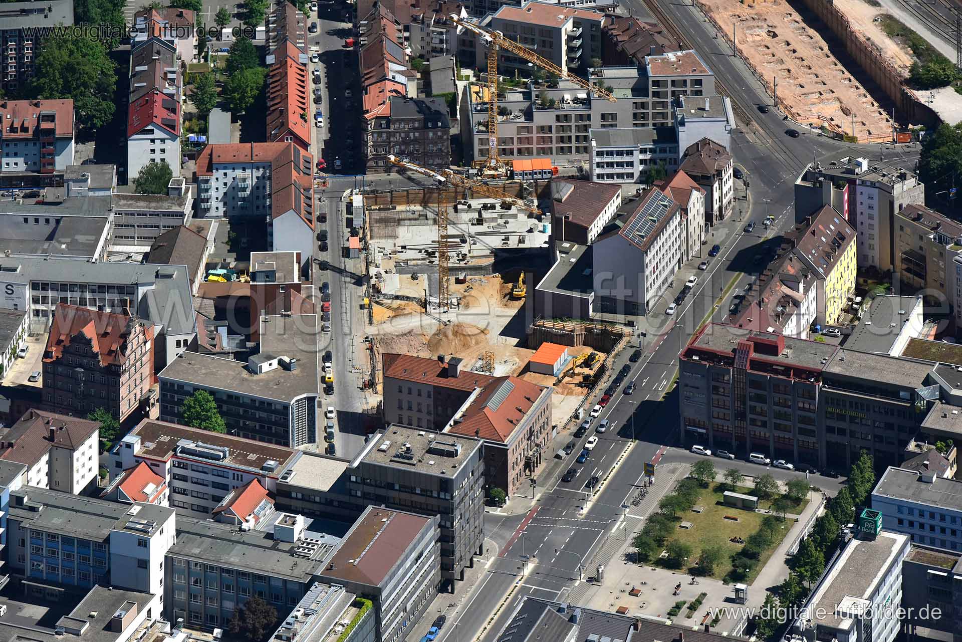Luftaufnahme Marienstraße Baustelle in Nürnberg | Mittelfranken, Bayern