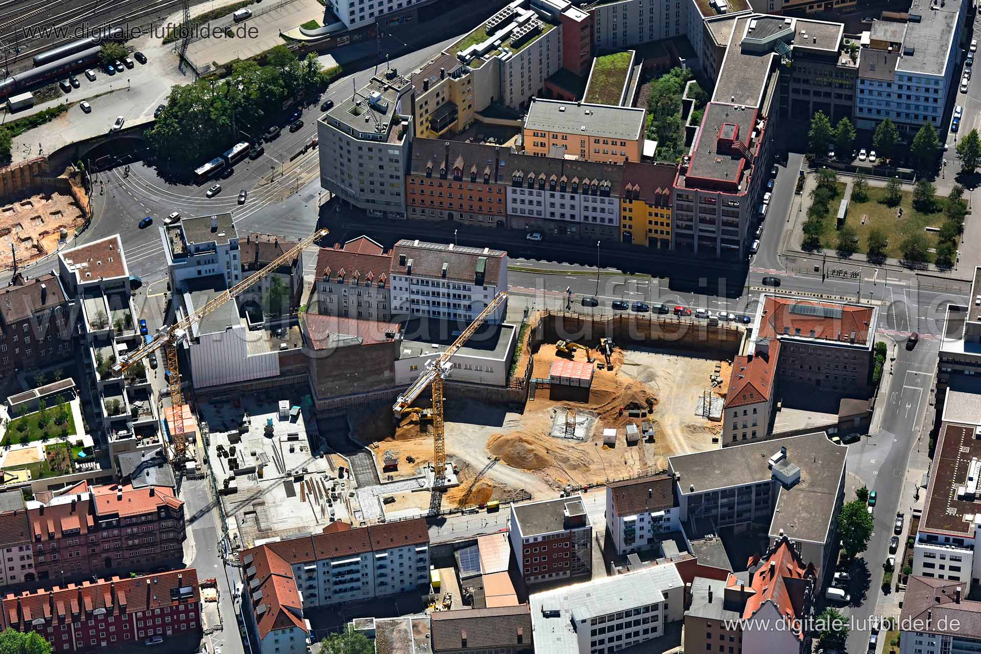 Luftaufnahme Marienstraße Baustelle in Nürnberg | Mittelfranken, Bayern