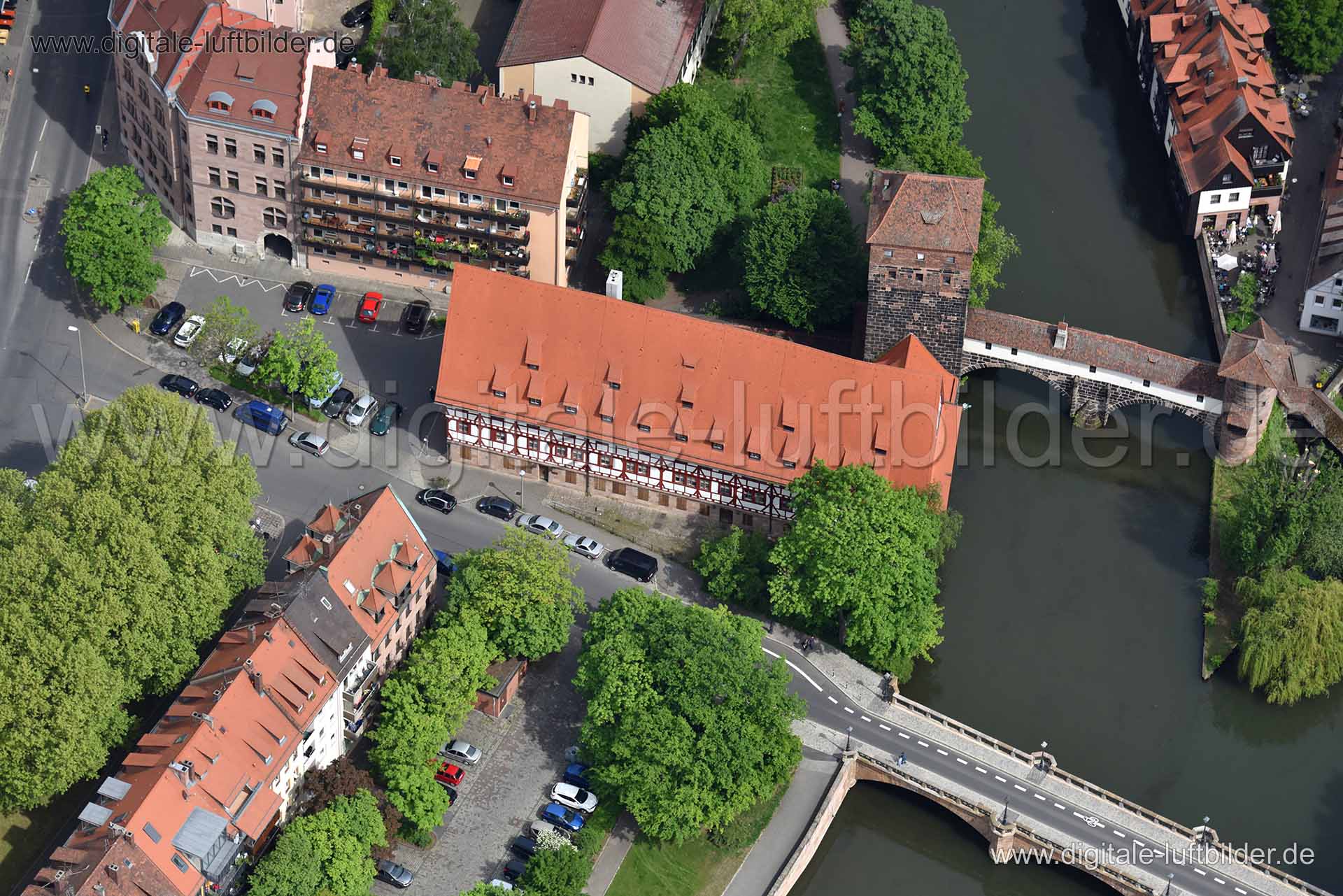 Luftaufnahme Maxbrücke in Nürnberg | Mittelfranken, Bayern